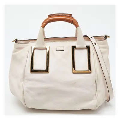 Chloe Beige/Brown Leather Ethel Satchel