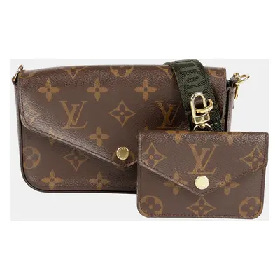 Louis Vuitton Brown Coated Canvas Monogram Félicie Strap & Go Crossbody Bag