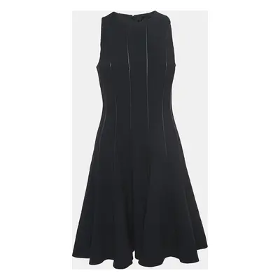 Ralph Lauren Black Wool Contrast Trim Mini Dress