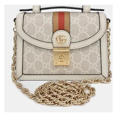 Gucci Ivory Multicolor Leather Ophidia GG Mini Shoulder bag