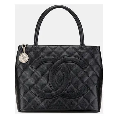 Chanel Black Caviar Medallion Tote