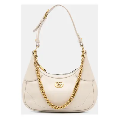 Gucci White Small Calfskin Aphrodite Shoulder Bag