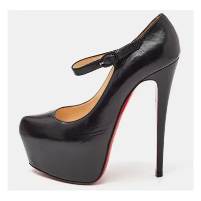 Christian Louboutin Black Leather Lady Daf Mary Jane Pumps Size