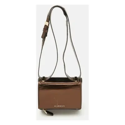 Givenchy Brown Leather Mini Pandora Box Shoulder Bag