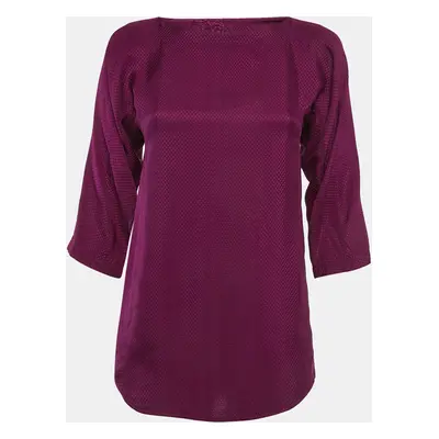 See by Chloé Purple Jacquard Silk Long Sleeve Blouse