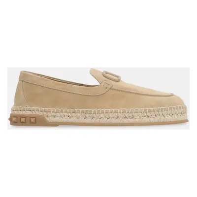 Valentino Beige Leisure Flows Suede Espadrilles IT