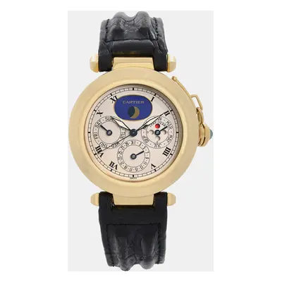 Cartier Pasha 18K Yellow Gold Moonphase Perpetual Calendar Quartz Watch mm