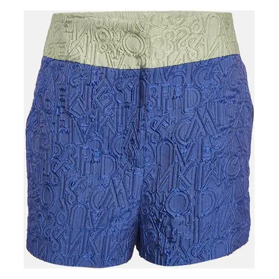 Mary Katrantzou Blue Alphabet Jacquard Safari Shorts