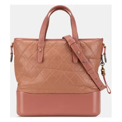 Chanel Pink Medium Quilted Calfskin Gabrielle Shopping Satchel Bag