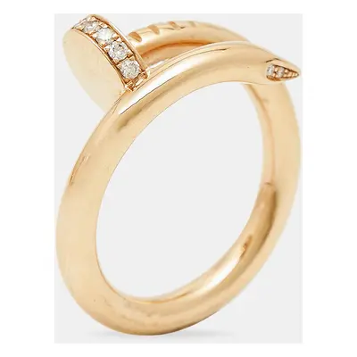 Cartier Juste Un Clou Diamonds 18k Rose Gold Ring Size