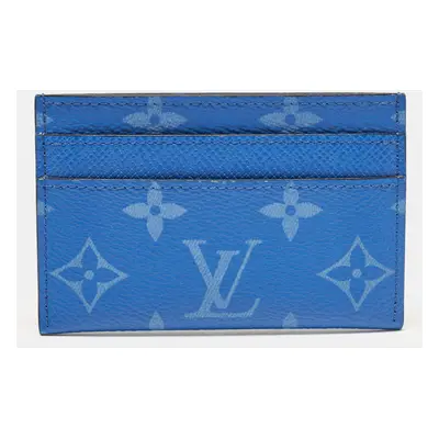 Louis Vuitton Agave Blue Taigarama Canvas Double Card Holder