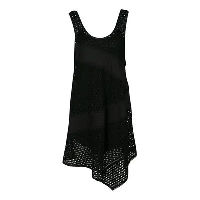 Marc By Marc Jacobs Black Eyelet Jersey Asymmetric Sleeveless Yuki Dress