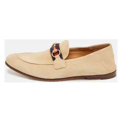 Gucci Beige Suede Horsebit Foldable Loafers Size