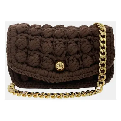 Bottega Veneta Brownie Classic Brown Crochet Flap Bag