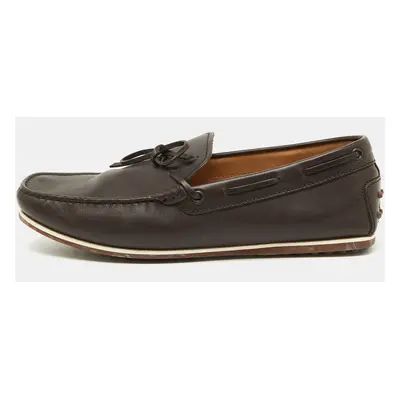 Tod's Dark Brown Leather Slip On Loafers Size