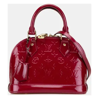 Louis Vuitton Red Monogram Vernis Alma BB Satchel Bag