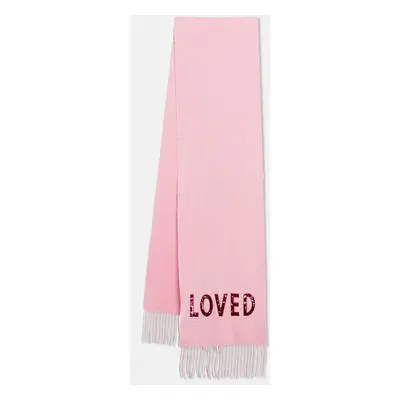 Gucci Pink LOVED Embellished Cashmere & Silk Scarf