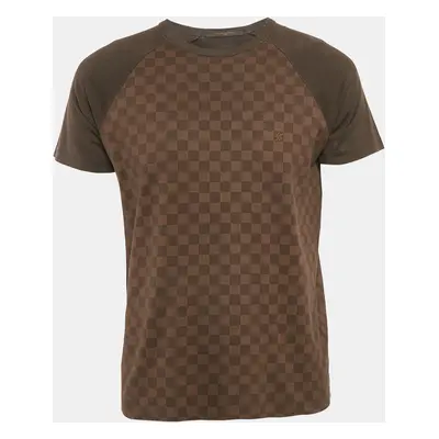 Louis Vuitton Brown Damier Print Jersey Raglan Sleeve T-Shirt