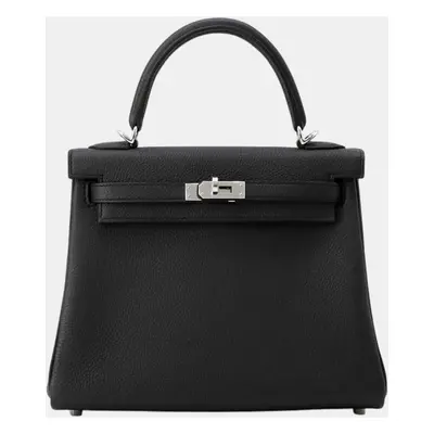 Hermes Black Togo Leather Kelly Retourne Bag