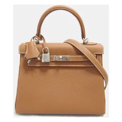 Hermes Brown Togo Leather Kelly Bag