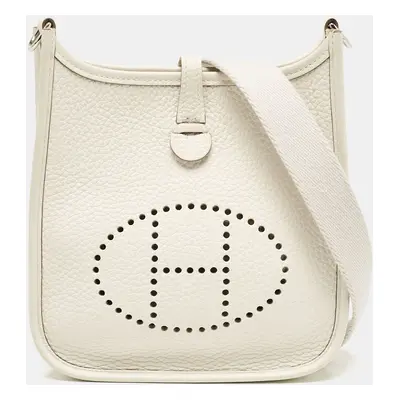 Hermes Gris Pale Taurillon Clemence Leather Evelyne TPM Bag