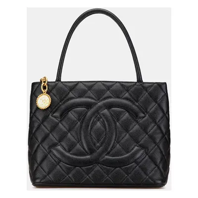 Chanel Black Caviar Medallion Tote