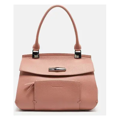 Longchamp Pink Leather Madeleine Top Handle Bag