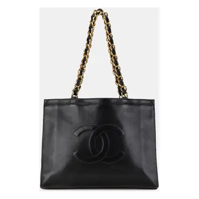 Chanel Black CC Lambskin Chain Tote Bag