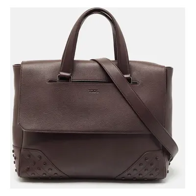 Tod's Burgundy Leather Gommino Tote