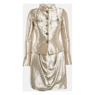 Chanel Metallic Silk Blend Blazer and Skirt Set