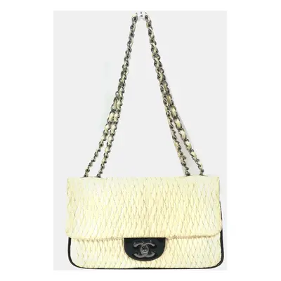 Chanel White CC Double Chain Shoulder Bag