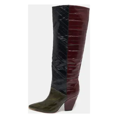 Tory Burch Multicolor Eel Leather Knee Length Boots Size