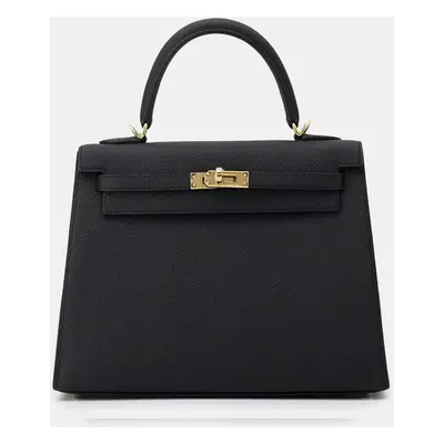 Hermes Black Epsom Kelly Sellier Bag