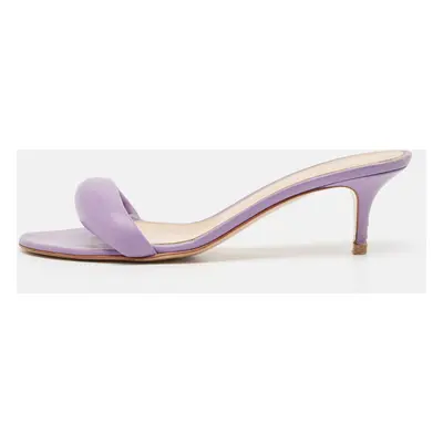 Gianvito Rossi Purple Leather Elle Slide Sandals Size