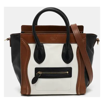 Celine Tricolor Leather Nano Luggage Tote