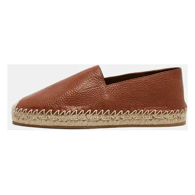 Valentino Brown Leather VLTN Espadrille Flats Size 40.5