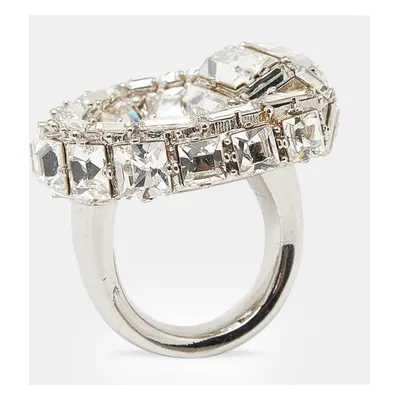 Gucci Crystals Silver Tone Ring Size