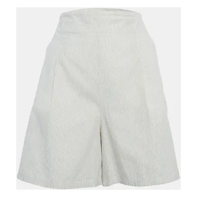 Max Mara Grey Striped Seersucker Shorts