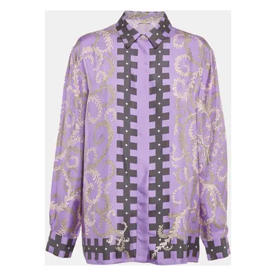 Emilio Pucci Purple Printed Silk Long Sleeve Shirt