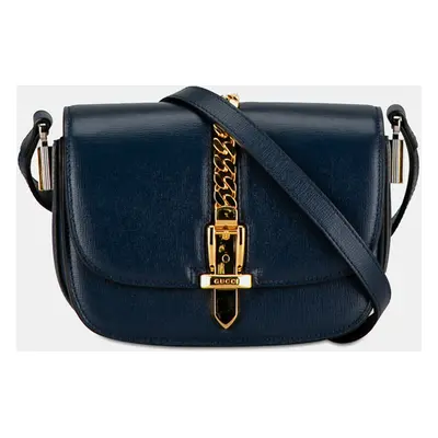 Gucci Blue Mini Leather Sylvie Crossbody