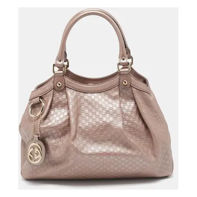 Gucci Metallic Pink Guccissima Leather Sukey Tote