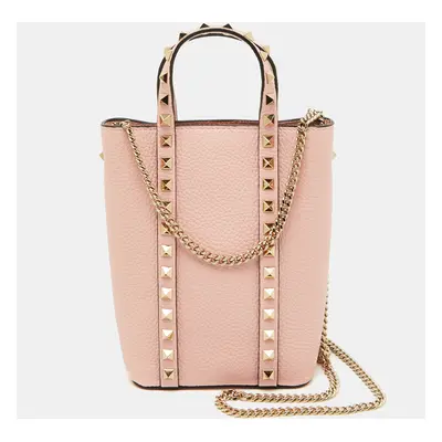 Valentino Light Pink Leather Rockstud Tote