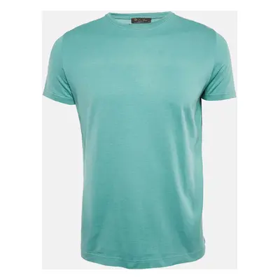 Loro Piana Green Cotton Blend Crew Neck T-Shirt