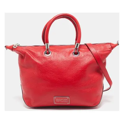 Marc by Marc Jacobs Red Leather Too Hot To Handle Zip Satchel