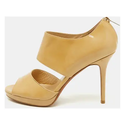 Jimmy Choo Beige Patent Leather Open Toe Pumps Size