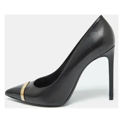 Saint Laurent Black Leather Escarpin Pointed Toe Pumps Size 39.5