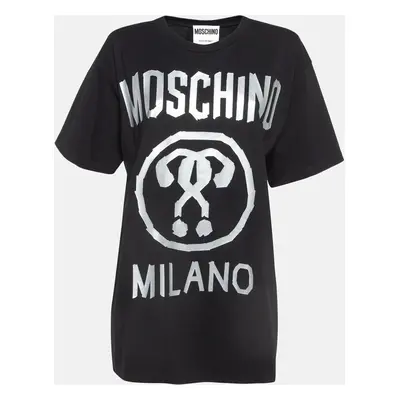 Moschino Couture Black Double Question Mark Print Cotton T-shirt