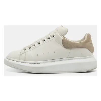 Alexander McQueen White Leather Oversized Lace Up Sneakers Size