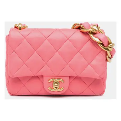 Chanel Pink Small Quilted Lambskin Funky Town Flap