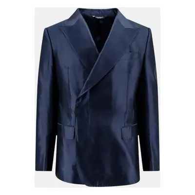 Dolce & Gabbana Blue Satin Blazer